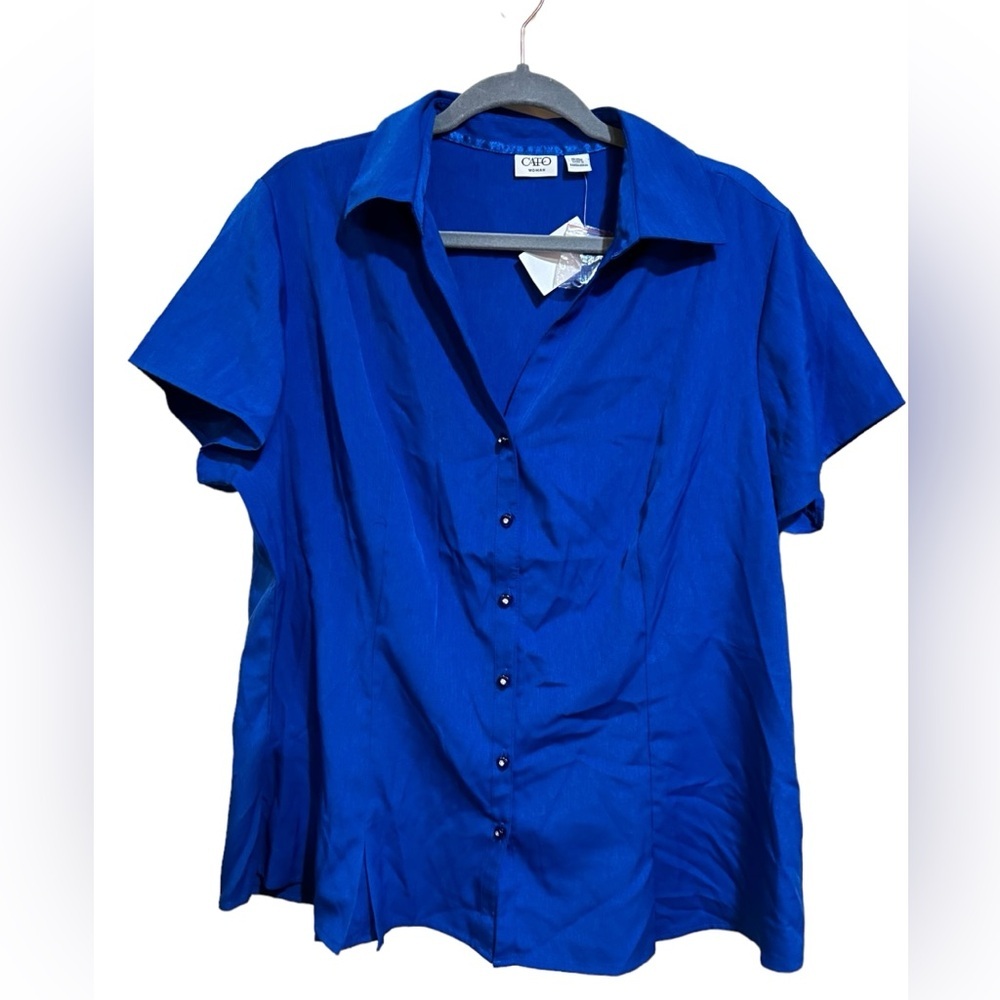 Cato Royal blue button down top women’s size 18/20 NWT - Picture 1 of 7